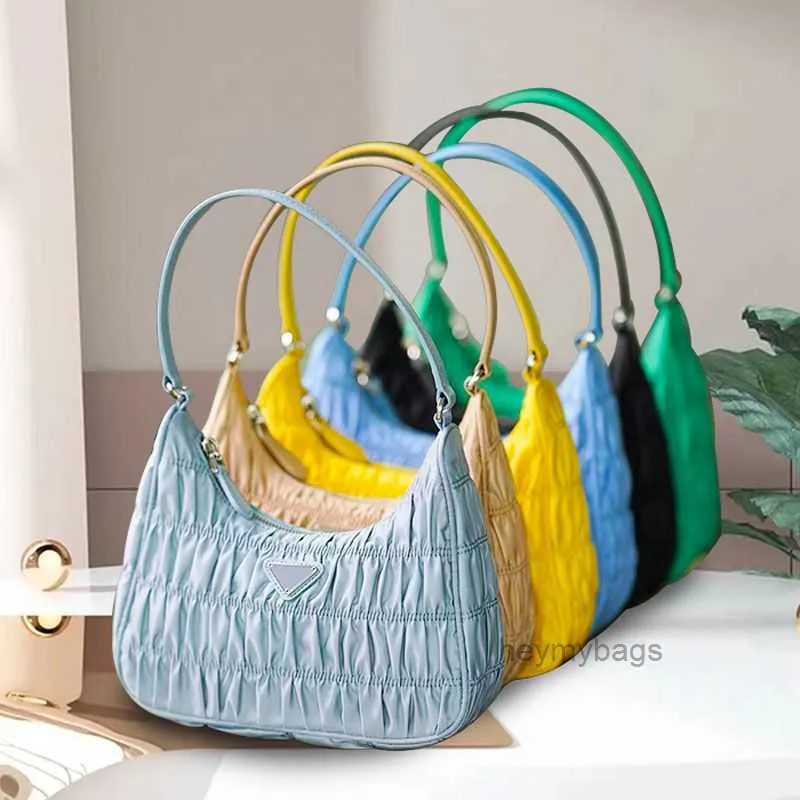 Women designer bags shoulder bag handbag Multi-color pleated hobo middle ancient armpit wrapped nylon single-shoulder vintage portable stick wrapped with pea bag