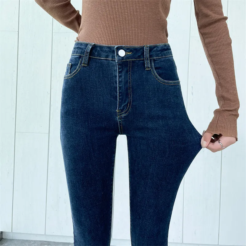 Fashion High Waist Sexy Black Blue Elastic Skinny Pencil Jeans Woman Female  Plus Size - China Women Jeans and Ladies Jeans price | Made-in-China.com