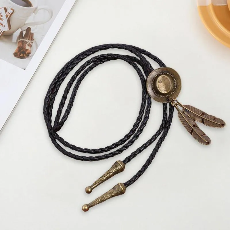 Pendant Necklaces Vintage Bolo Tie Cowboy Necktie Costume Jewelry Unique Shirt Chain Gift Necklace For Po Fashion Show Wedding Prom