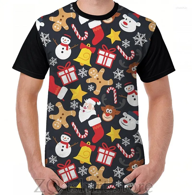 Men's T Shirts Cool Christmas Collage Graphic T-Shirt Men Tops Tee Women Shirt Funny Print O-neck Short Sleeve Tshirts