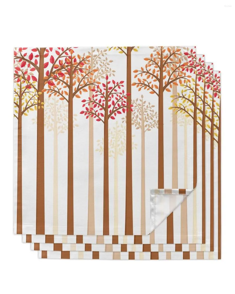 Serviette de Table feuilles d'automne tronc d'arbre 4/6/8 pièces, serviettes de table, décor de Restaurant, dîner, Banquet de mariage, fournitures en tissu, décoration de fête