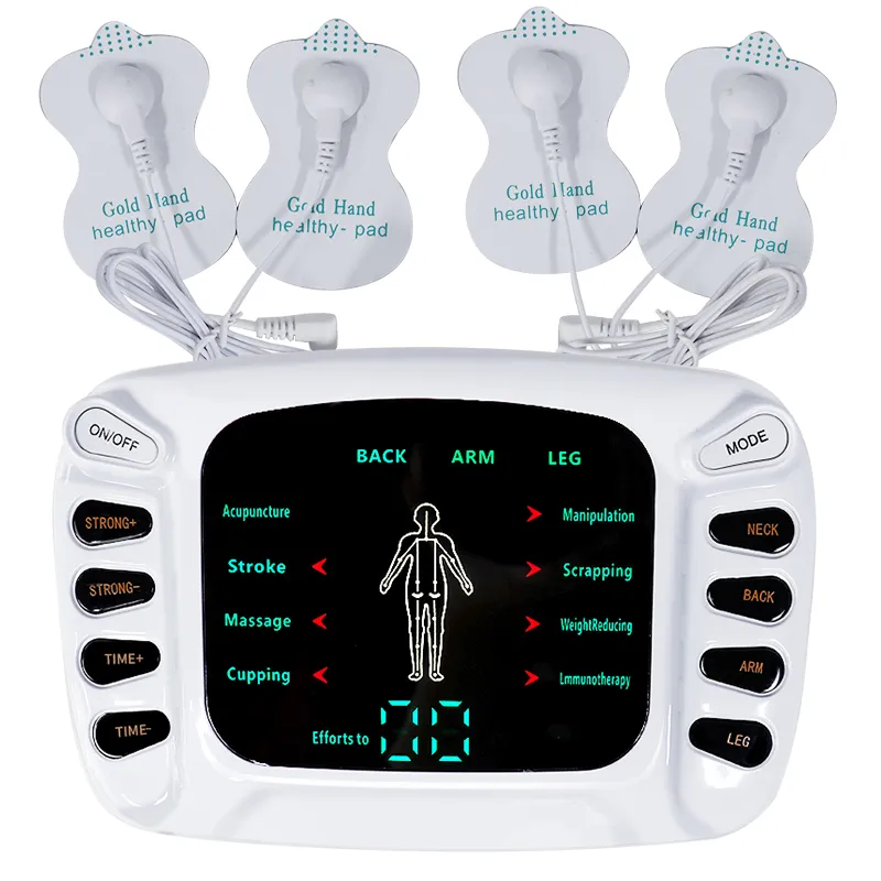 Electric Dual Output Pulse Body Massage Multifunktionell professionell smärtmassage fysioterapi EMS TENS PULSE Muskelstimulator