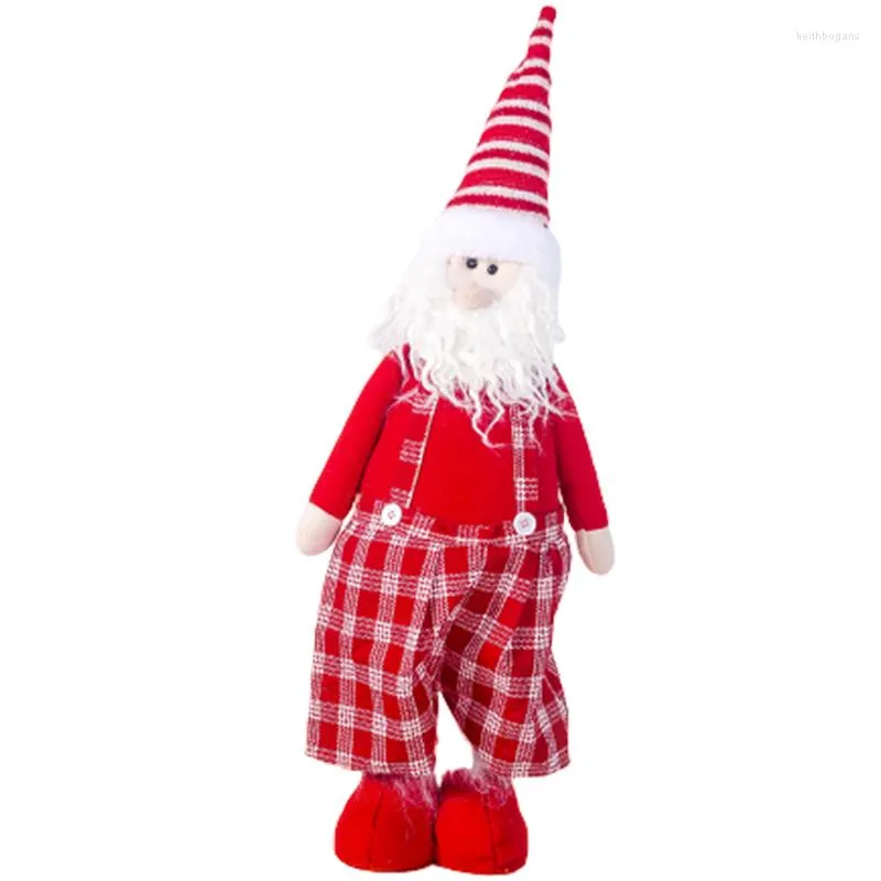 Decorazioni natalizie Top-Santa Claus pupazzo di neve renna bambola presente Babbo Natale con le gambe lunghe in tessuto Mesh Musi