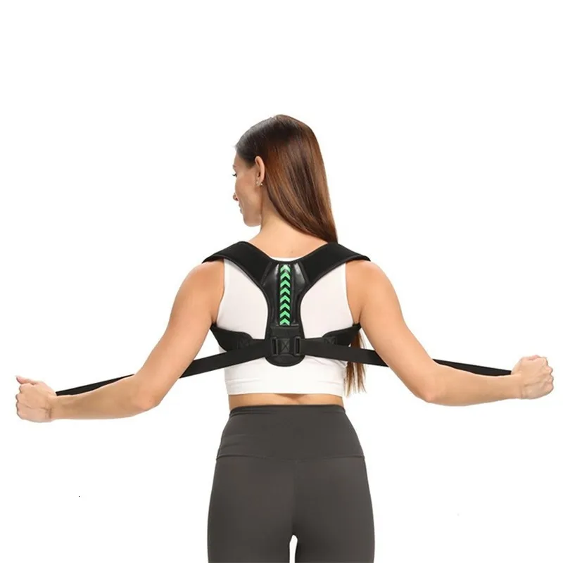 Soutien dorsal Réglable Dos Épaule Posture Correcteur Ceinture Clavicule Soutien de la colonne vertébrale Remodeler votre corps Bureau à domicile Sport Haut du dos Cou Brace 230311