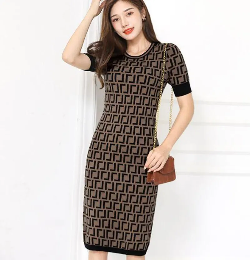 Womens Sexy Dress Casual Dresses Plus Size Women's Plaid Fashion Slim Plaids Skirt Ladies Trendy Skirts Blouses One-piece Skirt Frocks Club Clothing 2XL