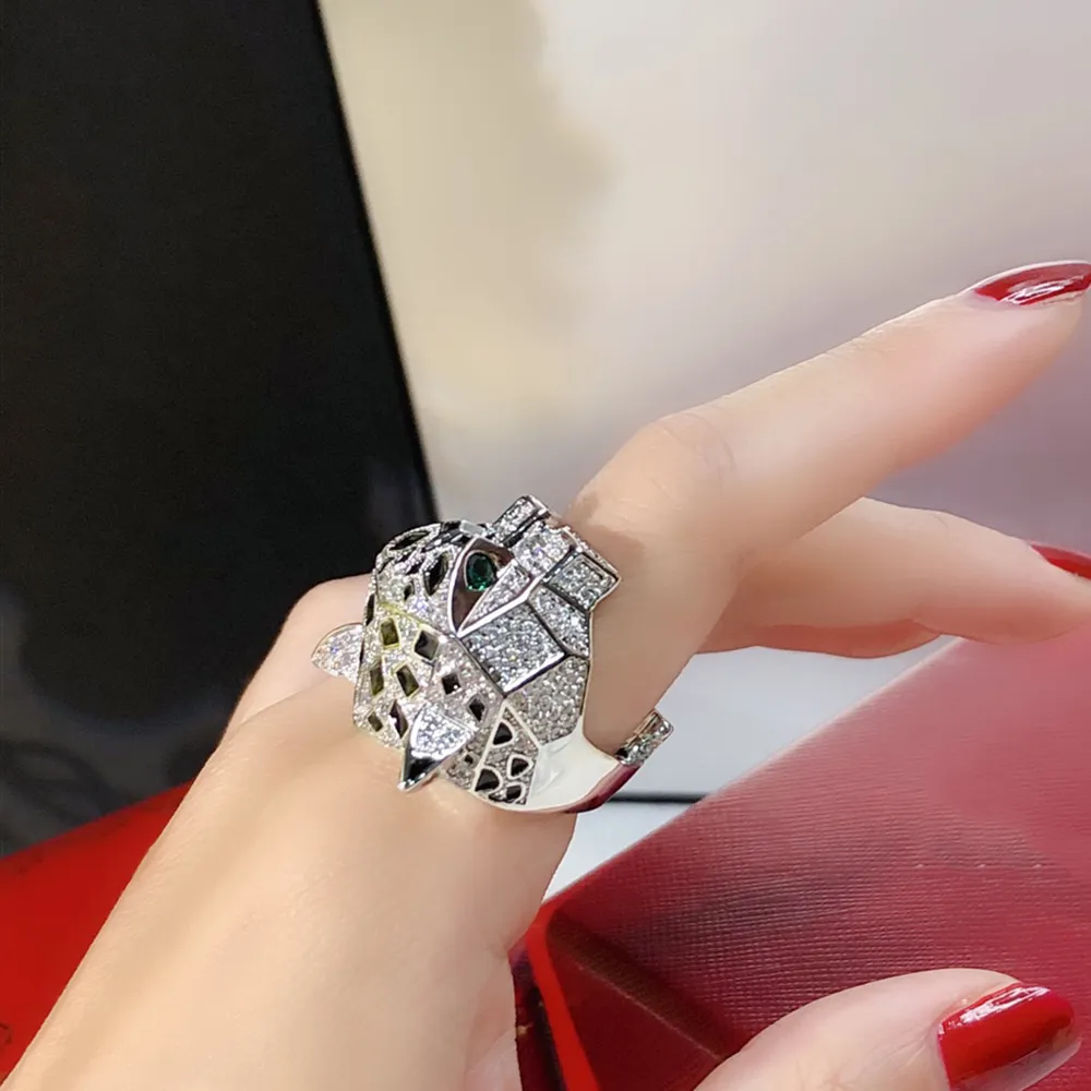 Bague Panthere pour femme designer pour homme diamant meraude plaqu or 18K T0P qualit plus haute qualit compteur style classique cadeau exquis 028