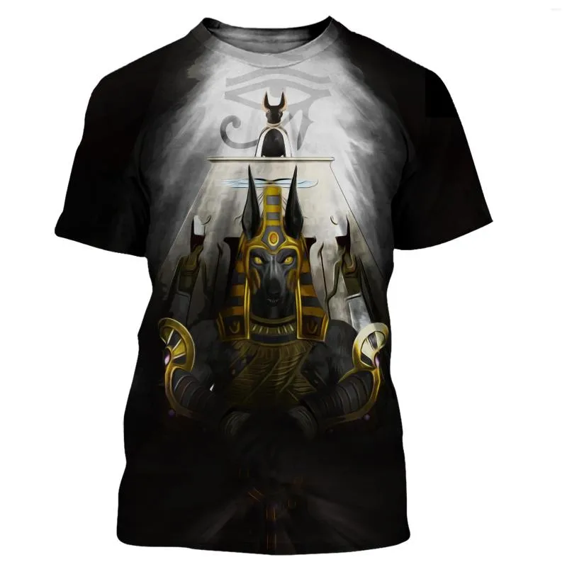 Camisetas masculinas 2023 ANUBIS 3D T-shirt Men and Women Fashion Casual Casual Camise