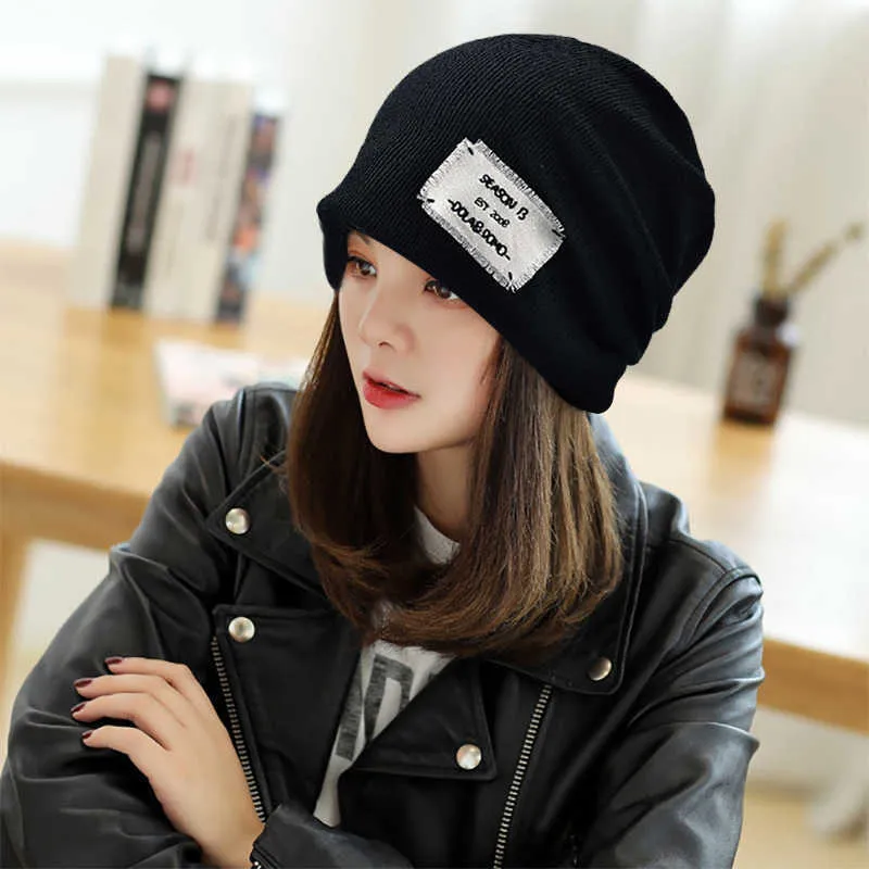 Fashion Face Mask Neck Gaiter Tiktok, Jitter, Baotou Cold Hat, Korean Ins, All Match Sticking Wool Hat Autumn.