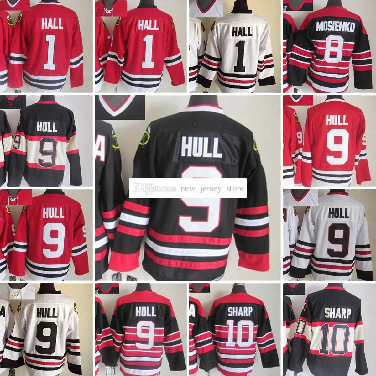 1926-1999 Movie Retro CCM Hockey Jersey Hafdery 9 Bobbyhull 1 Glennhall 10 Patricksharp 8 Billmosienko 38 Ryanhartman 61 Stanleycup vintage koszulki