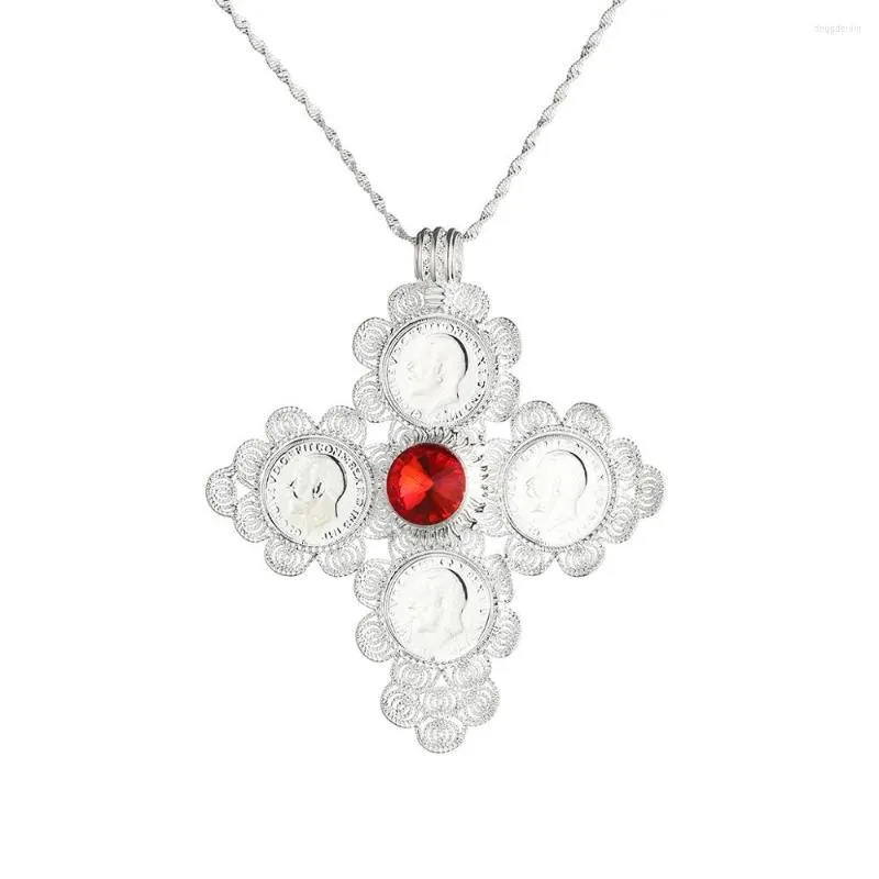 Подвесные ожерелья эфиопский серебряный цвет для женщин для женщин Эритрея Африканские кресты Цепные украшения