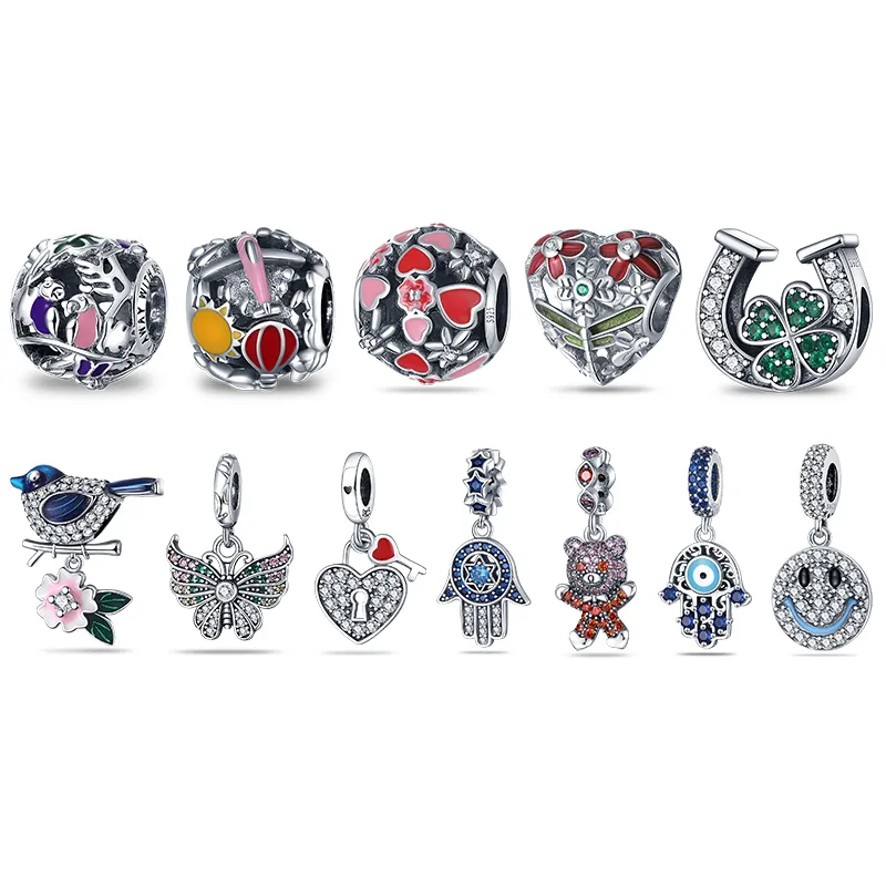 925 Silver Fit Pandora Original Charms DIY подвесные женские браслеты из бусинки ювелирные украшения Плата де Лей 925 Новый