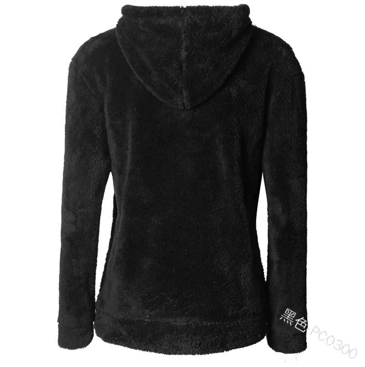 Men's Hoodies & Sweatshirts Men Sweater Autumn And Winter Leisure Home Pure Color Pocket Sports Long-sleeved Zipper Hooded Plush Pullover To