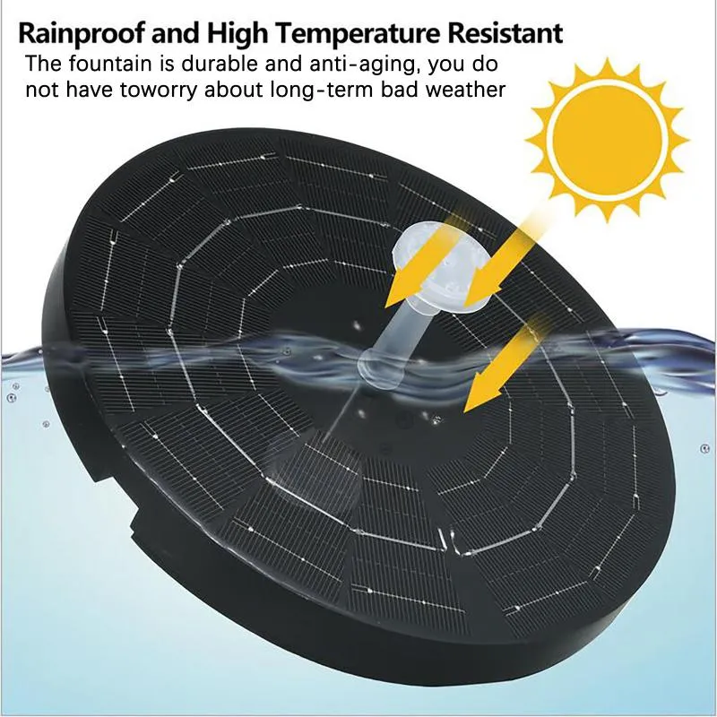 Dekoracje ogrodowe 1800 Ma Solar Water Pump Independent Floating Bird Bath Fontann Dekoracja