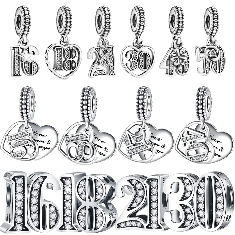 Prata 925 Fit Pandora Original Charms DIY Pingente Feminino Pulseiras Contas Plata De Ley 925