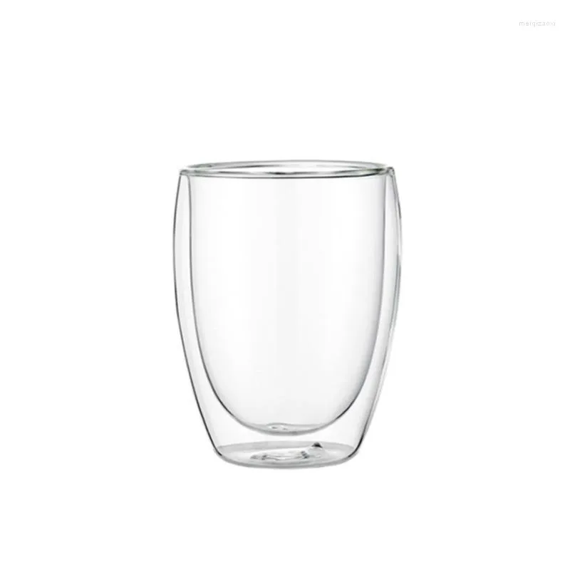 Wine Glasses Double Layer High Borosilicate Glass Insulated Water Cup Transparent Milk Fruit Juice Tea