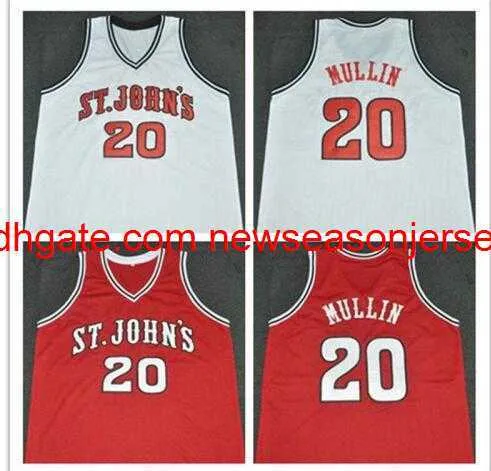 Vintage #20 CHRIS MULLIN ST JOHN'S College Basketball Jersey benutzerdefiniertes beliebiges Namens-Nummern-Trikot