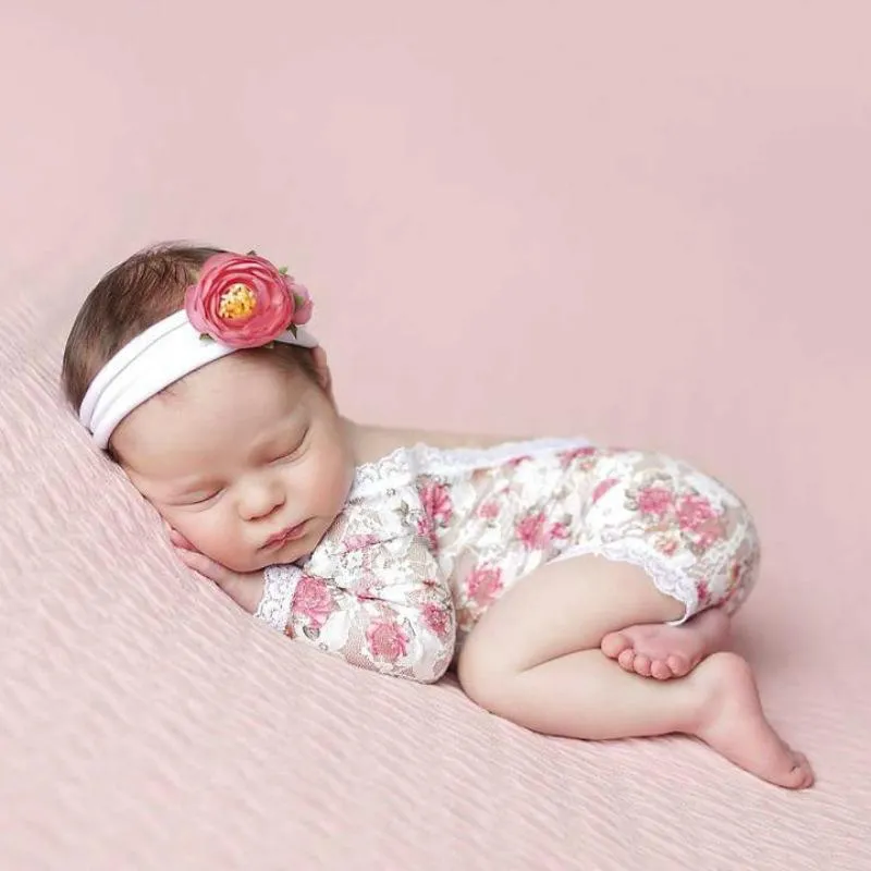 Zestawy odzieży Dzieci Baby Girl Ubrania koronkowe kwiatowe kombinezon Sunsuit strój