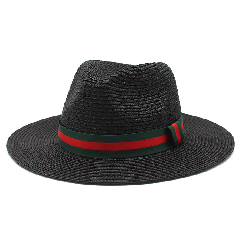 Fashion Spring Summer Wide Brim Straw Hat For Men Women Outdoor Travel Sun Protection Pannama Retro Jazz Top Cap