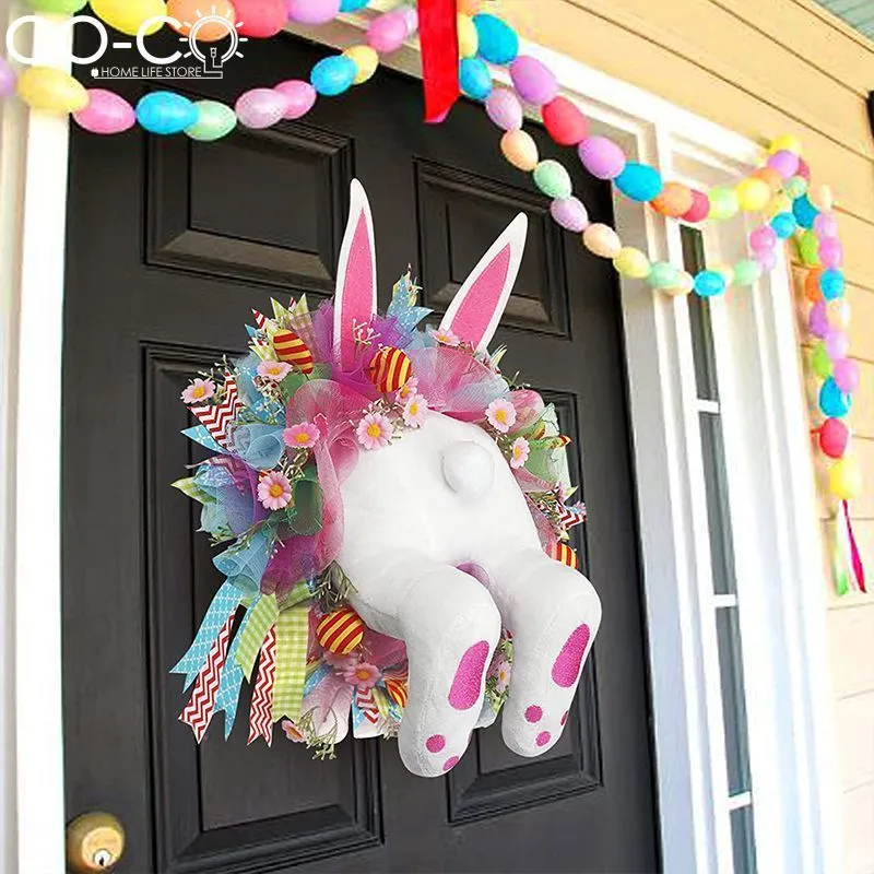 Otros suministros para fiestas de eventos Guirnalda de conejo de Pascua Decoración para la puerta delantera Colgante de conejito Ladrón de Pascua Conejo Butt Decoraciones de pared Festivo Suministros de artesanía de bricolaje 230311