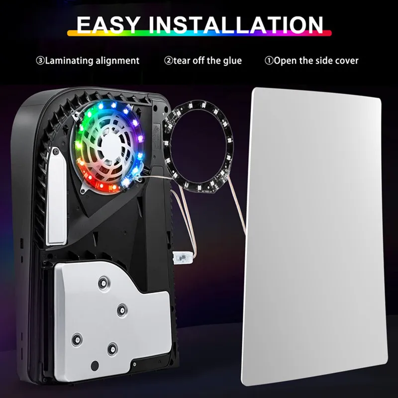 Ps5 Console Decoration Light 8 colori Dazzle Color Changing Luminesescent Atmosphere Lamp Accessori per giochi con telecomando fai-da-te DHL