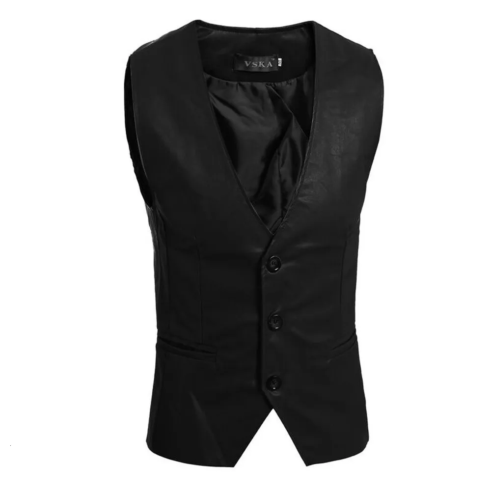 Men's Vests ZOGAA men's vest simple and versatile leather slim fit 230311_voghion.com