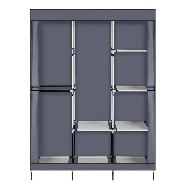 Kleideraufbewahrung, Kleiderschrank, 180 cm, tragbarer Schrank, Kleiderständer, Organizer mit Regal, Blau