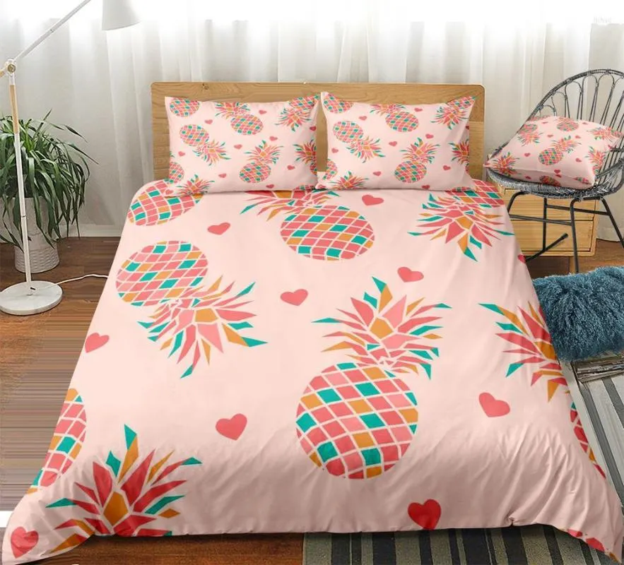 Yatak takımları ananas seti çizgili meyveler nevresim tropik meyve yatak keten çocuklar gençler şerit ev tekstil yatak