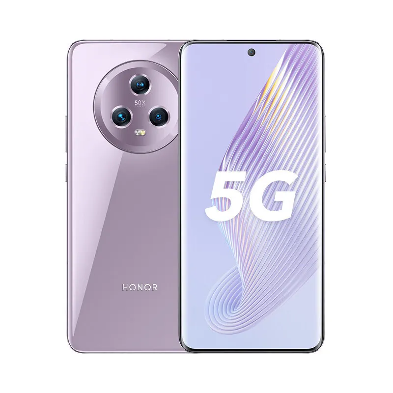 Oryginalne Huawei Honor Magic 5 5G telefon komórkowy Smart 16 GB RAM 256GB ROM Snapdragon 8 Gen2 54.0MP NFC Android 6.73 "OLED Zakrzywiony ekran Pedentowy Identyfikator odcisku palca 5100MAH telefon komórkowy