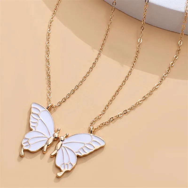 Chaînes Mode Bonne Soeur Collier Ensemble Creative Alliage Papillon Bijoux Pendentif Simple Exquis Doux Cadeau