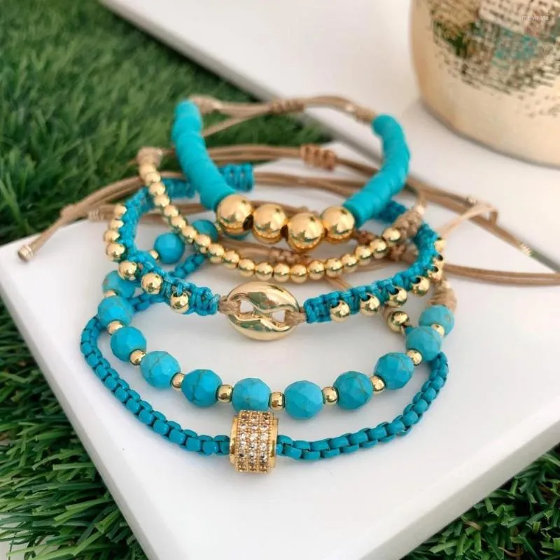 Charm Bracelets KKBEAD 2023 In Turquoise Beads Pulseras Autumn And Winter Jewelry Bracelet For Women Polymer Clay Heishi Beaded