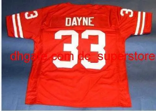 Anpassade män ungdomskvinnor vintage #33 Ron Dayne Custom Wisconsin Badgers Football Jersey Size S-4XL eller Custom något namn eller nummer Jersey