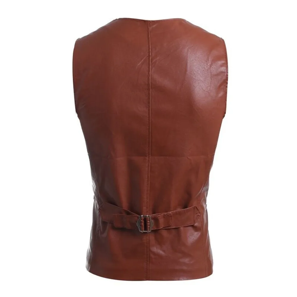 Men's Vests ZOGAA men's vest simple and versatile leather slim fit 230311_voghion.com