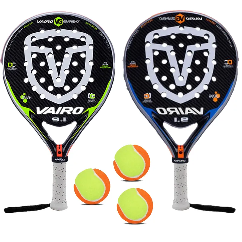 مضارب التنس Raquete Vairo 9 1 Carbon Paddle Padel Pop Ball Racquets 230311