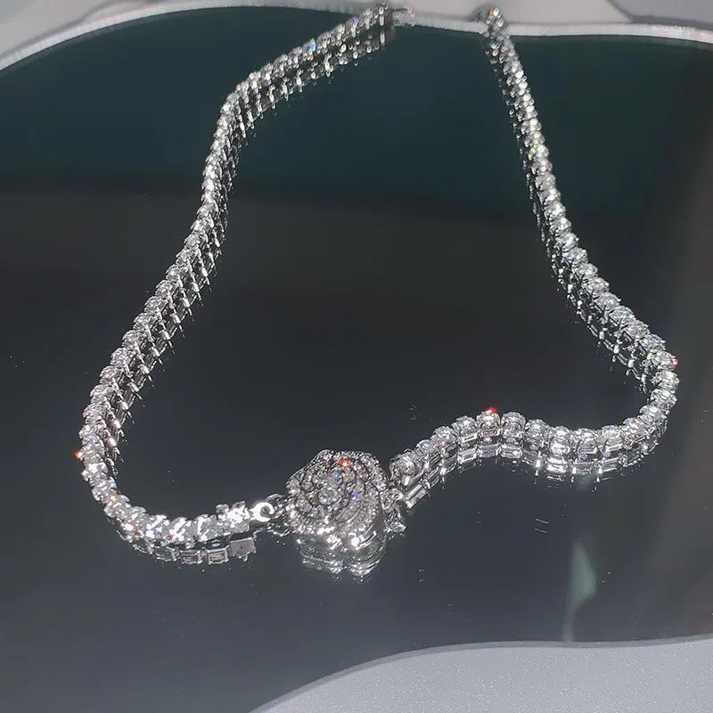 Choker 2023 Fashion Women Classic Crystal Camellia Neck Chain Rose Elegant Trendy Female Jewelry