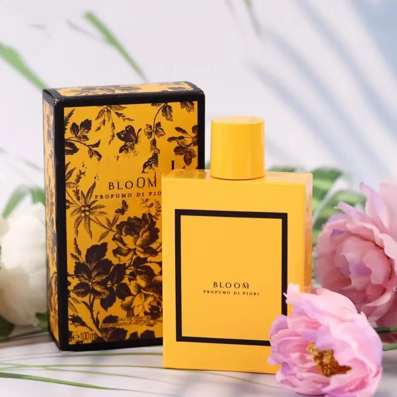 女性のためのデザイナー香水黄色の花の香料ブルームプロポモディフィオリ100ml良い匂い長い時間フラワーボディフレグランスファーストシップを残す