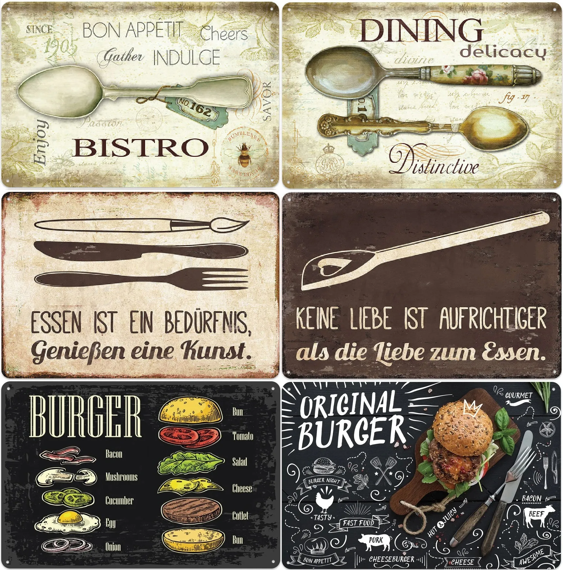 Bestekplaat Retro TABRAAR TAAR TIN Decor Nieuwe hotdog kunst schildertekens French Dining Metal Poster Bar Coffee House Cafe Home Decor Party Art Plaque Maat 30x20cm W02