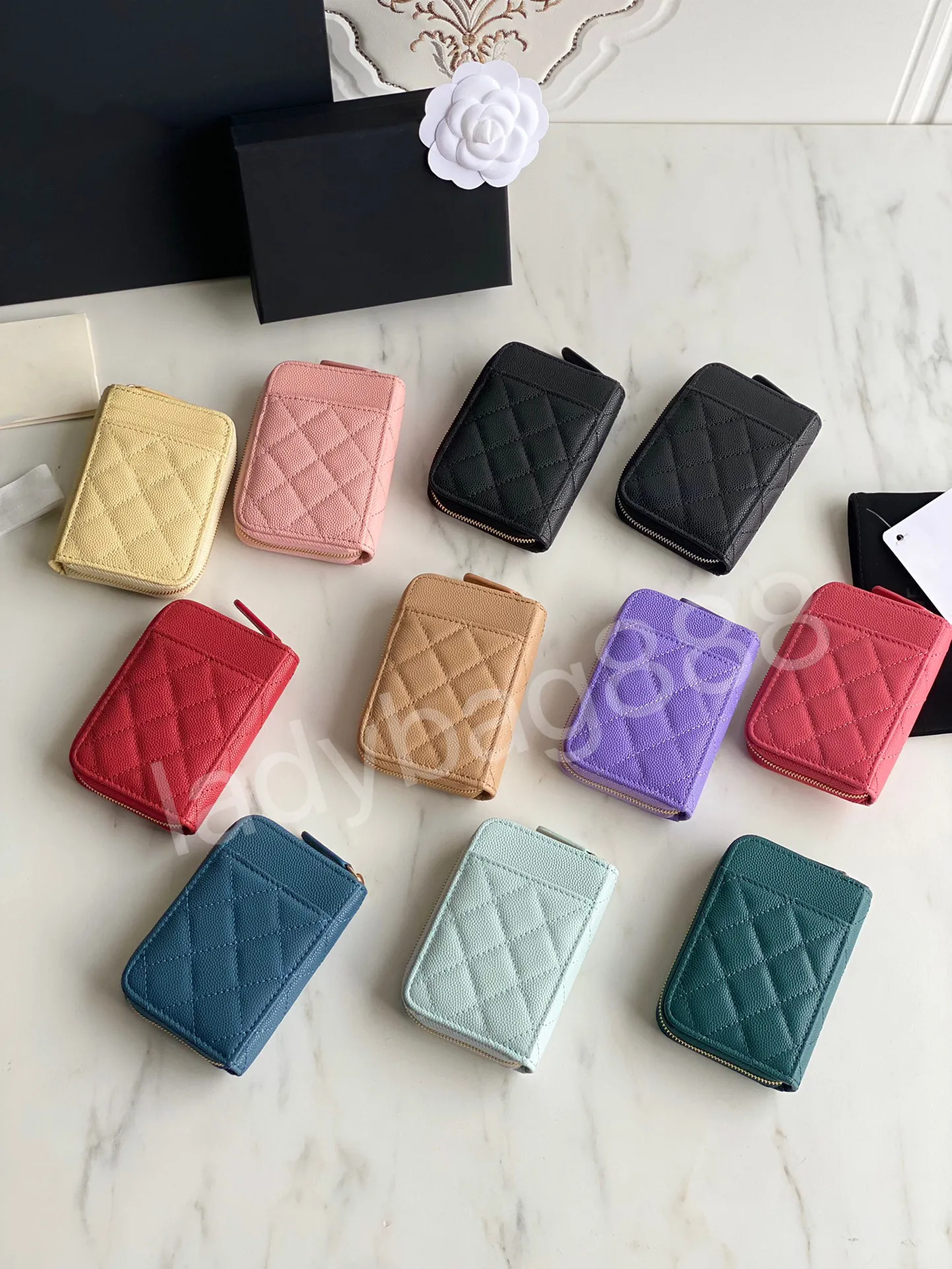 Luxury brand cc wallet cardholder classic design caviar cattle pickup bag