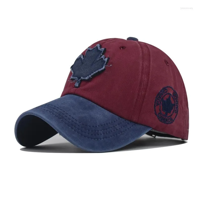 Cappellini da baseball unisex in cotone lavato da baseball Canada grande ricamo snapback per uomo donna cappelli con visiera per papà per sport all'aria aperta vintage