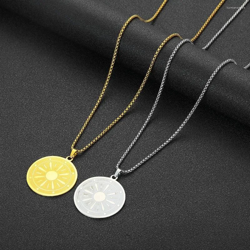 Pendant Necklaces QIAMNI The God Of Sun Necklace For Women Men Ancient Greek Mythology Stainless Steel Pagan Jewelry King