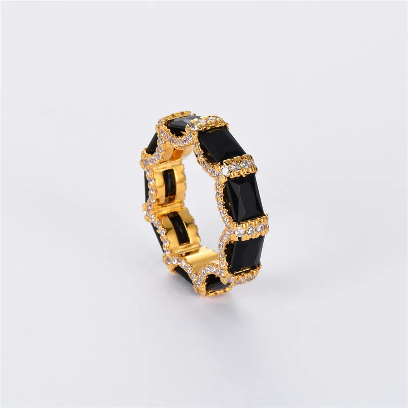 High-quality Vintage Brass Plated Gold Diamond Ring Trendy Niche Design Fashion Personality Light Men/woman