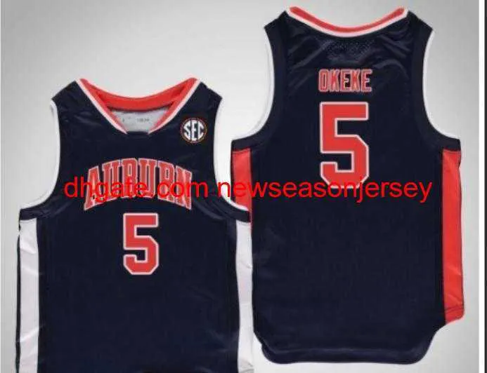 Vintage Tigers Chuma Okeke # 5 College Basketball Jersey personnalisé n'importe quel maillot de numéro de nom