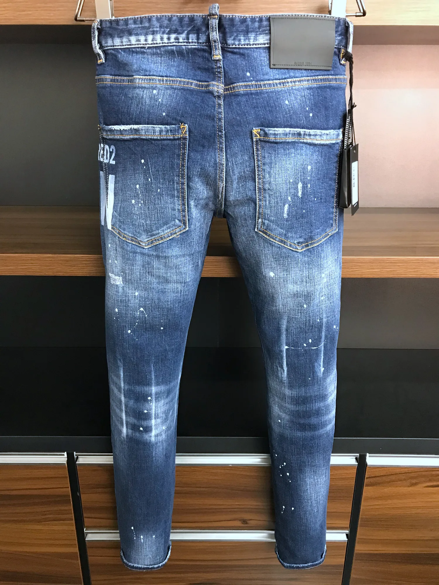 DSQ PHANTOM TURTLE Hommes de Jeans Classique Mode Homme Jeans Hip Hop Rock Moto Hommes Casual Design Déchiré Jeans Distressed Skinny 269m