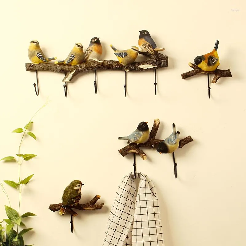 Hangers American Resin Bird Decorative Coat Hook Ornaments Door Wall Hanger Hat Mural Crafts Porch Key Hanging Decor