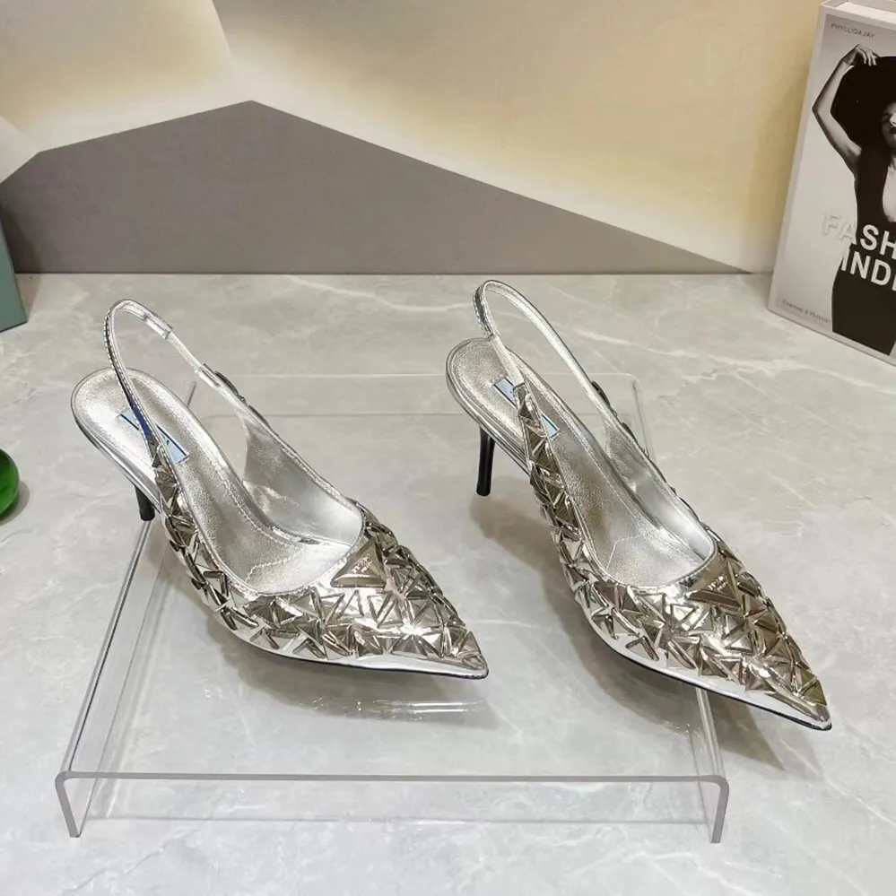 Rhinestone dekorasyon akşam ayakkabıları pompalar kadın sandalet moda sivri ayak parmakları stiletto topuklu lüks tasarımcılar yüksek ayakkabı fabrika ayakkabı 35-42