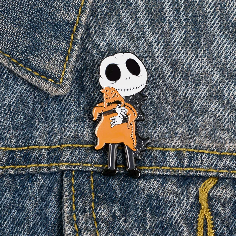 Party Favorjack Skellington Emamel Badges Nightmare Before Christmas Oogie Boogie Pumpkin King Halloween Movie Jewelry Brosches Lapel Pins