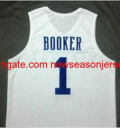 Maglia da basket Vintage DEVIN BOOKER # 1 Kentucky Wildcats personalizzata con qualsiasi numero di nome