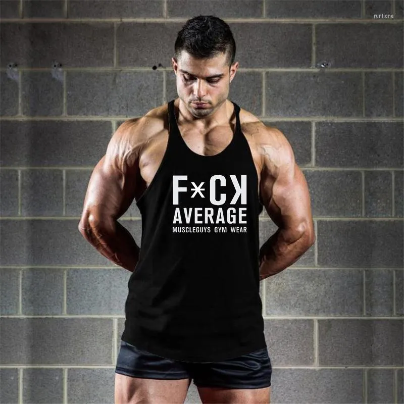 Men's Tank Tops Muscleguys Gyms Wear Fitness Clothing Canotta Bodybuilding Stringer Top Men Y Back Vest Cotton Sleeveless Shirt Muscle