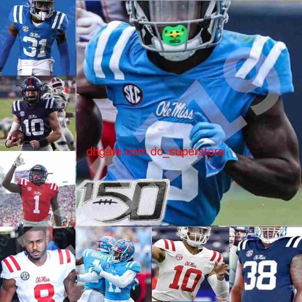 Ole Miss Rebels Jersey DK Metcalf Mike Wallace Eli Manning Chad Kelly
