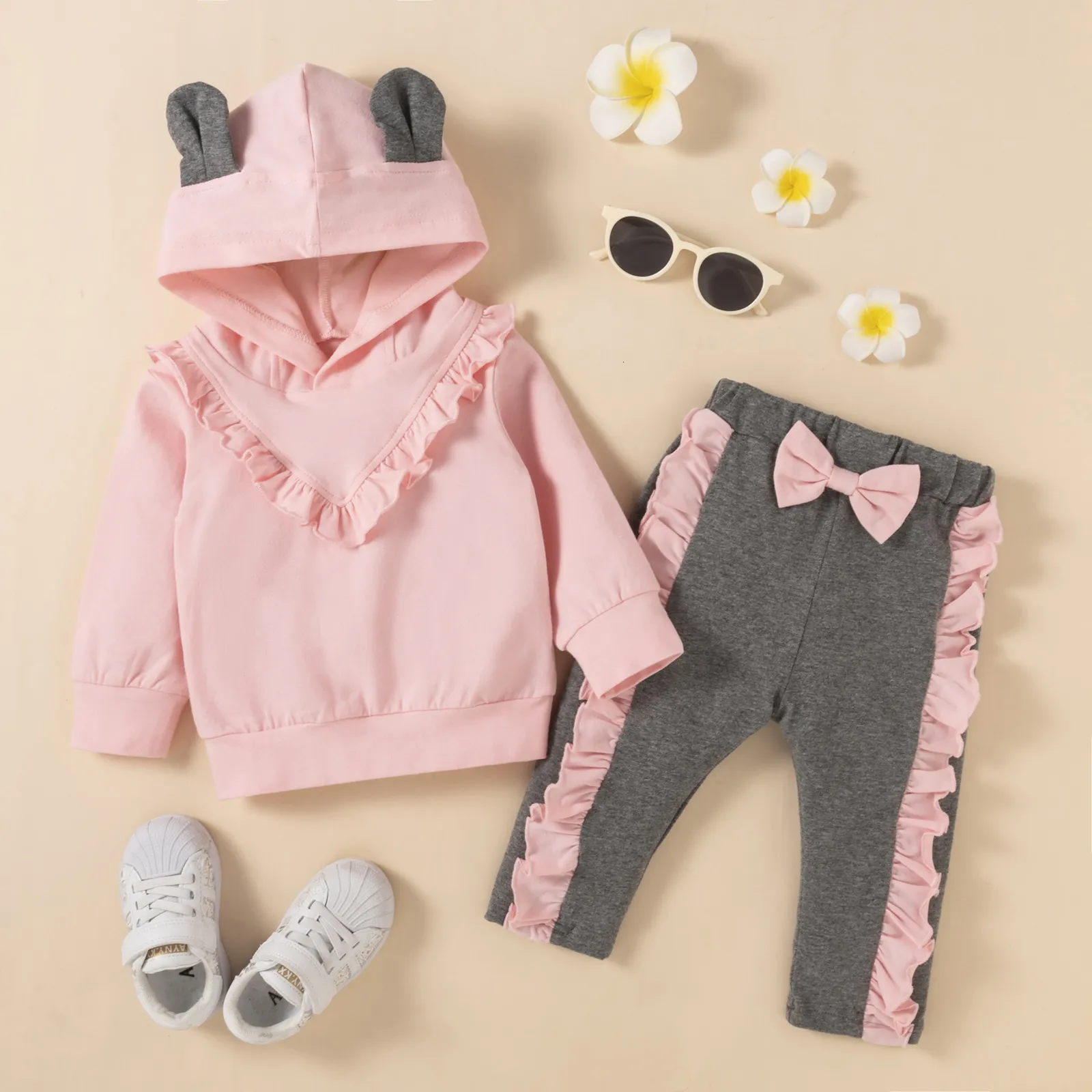 Clothing Sets Spring Baby Girls Clothes Hoodies Pants 2Pcsset Autumn born Children Outfit Infant Kids Casual Clothing Boys Tracksuits 230311
