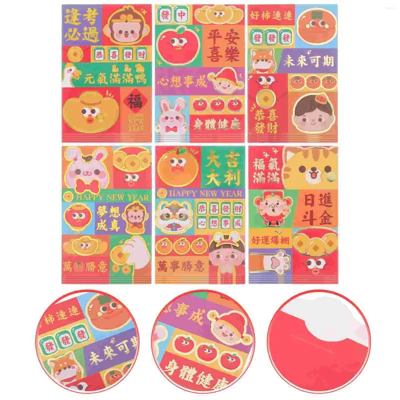 Emballage cadeau Rouge Année Argent Paquets Enveloppe Paquet Papier Enveloppes Chinoises Poche R Cash Pattern Lucky Cartoon